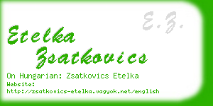 etelka zsatkovics business card